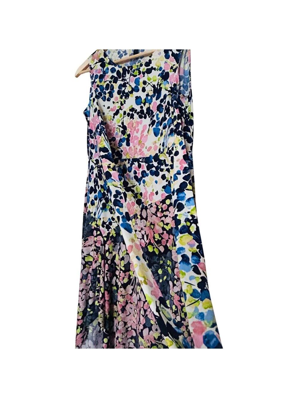 BCBGMAXAZRIA Sleeveless Asymmetrical Floral Spring Summer Dress M Multicolor - Picture 6 of 7